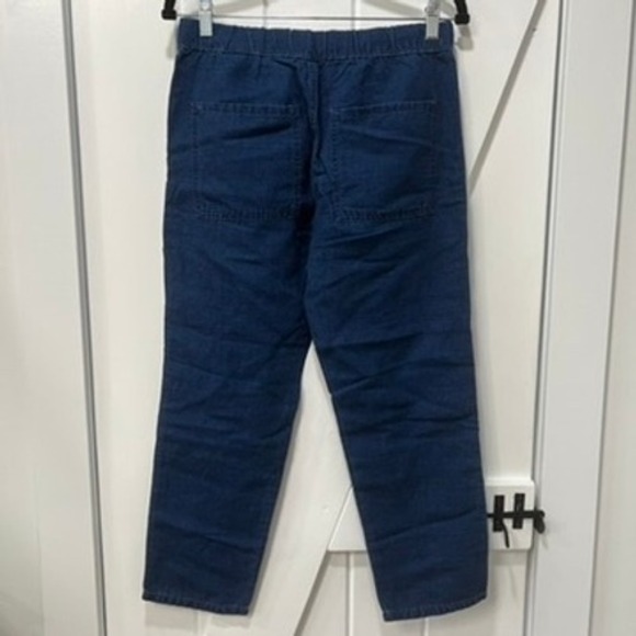 Banana Republic Womens Pants XS NWT $89.50 Dark Blue Linen Tapered Relaxed - Picture 4 of 9